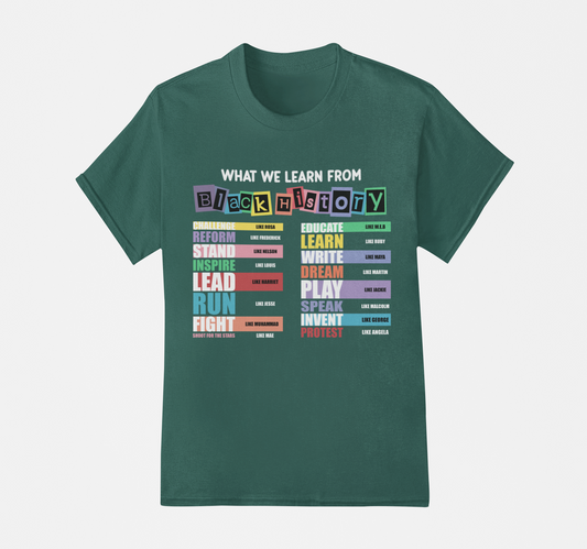 What We Learned - Black History T-Shirt, Hoodie & Sweater